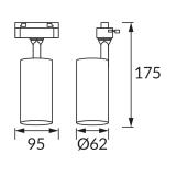 Oprawa do zamontowania na szynoprzewodzie LUTER TRA GU10 WHITE/BLACK