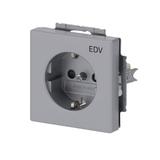 FUTURE Gniazdo SCHUKO Z nadrukiem „EDV” Z szybkozłączami Z uziemieniem, 2P+E Z przesłonami aluminiow 2CKA002013A5273 ABB