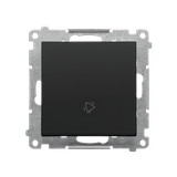 Simon 55 Przycisk zwierny /dzwonek/ z podświetleniem LED szybkozłączka Czarny mat