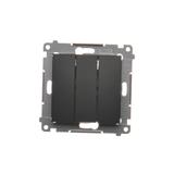 Simon 54 Łącznik potrójny z podświetleniem LED 10A 250V szybkozłączka czarny DW31L.01/49 KONTAKT