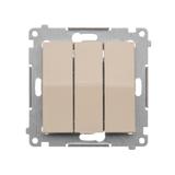 Simon 54 Łącznik potrójny z podświetleniem LED 10A 250V szybkozłączka kremowy DW31L.01/41 KONTAKT