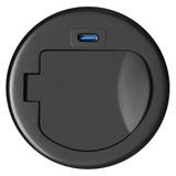 Gniazdo meblowe O6cm wpuszczane w blat z pokrywką, ładowarką USB i przewodem 1,9m, 1x2P+Z (French),