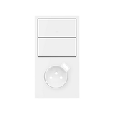 Simon 100 W100-10020233x-230 Panel 2-krotny pion: 2 klawisze+gniazdo z zintegrowaną ł