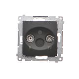 Simon 54 Gniazdo antenowe R-TV przelotowe tłumienie TV i R 10 dB czarny