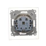 Simon 54 Gniazdo Schuko IP44 z przesłonami z uszczelką ramki 16A z. śrub. klapka transp. złoty mat