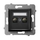 ARIA Gniazdo ekwipotencjalne podwójne - kolor czarny metalik