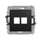 ICON Gniazdo antenowe multimedialne podwójne bez modułu, bez pola opisowego (standard Keystone) czarny mat 12IGMBO-2P KARLIK