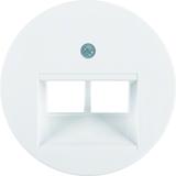 BERKER R.X Płytka czołowa do gniazda przyłączeniowego UAE podwójna komp./tel. biały 14092089 HAGER