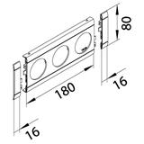 tehalit.WA Maskownica potrójna ABS bezhalogenowy grafit GB080309011 HAGER