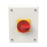 P3-63/SE3/SVB/N Rozłącznik 63A 3P+N w obudowie ze stali nierdzewnej rączka czerwono-żółta z blo 1973