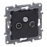 NILOE SELECTION - GNIAZDO TV-RD-SAT KOŃCOWE DO INSTALACJI TYPU GWIAZDA 1,5 DB ANTRACYT, Legrand