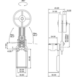 ŁĄCZNIK KRAŃCOWY (TWORZYWO) POPYCHACZ Z ROLKĄ