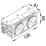 tehalit.WA Gniazdo SCHUKO 2-krotne 45st. WAGO C-profil zielony GS20106029 HAGER