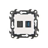 Simon 24 Gniazdo HDMI 2.1 + USB A 3.0 biały NGHDUSB3.01/11