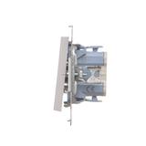 Simon 55 Przycisk zwierny /światło/ z podświetleniem LED szybkozłączka Jasnoszary mat TS1L.01/114 KONTAKT
