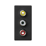 Simon Connect Płytka K45/2 złącz 3x RCA (CINCH) 225x45mm+wkłady z. śrub. szary grafit