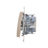 Simon 54 Przycisk podwójny zwierny bez piktogramu 10A szybkozłączka złoty mat