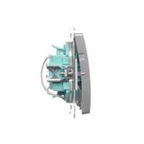 Simon Basic Przycisk potrójny z podświetleniem LED 10A szybkozłączka satynowy