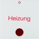 Berker B.x Klawisz z soczewką i nadrukiem  Heizung  i  0 , biały mat