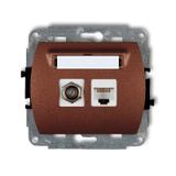 TREND Mechanizm gniazda antenowego poj. typu F (SAT) + gniazda komp. poj. 1xRJ45, kat. 6 ekranowany,