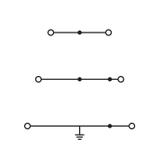 złączka trzypiętrowa PE/L/L 2,5 mm2 żółto-zielona/szara/szara