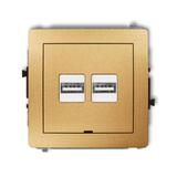 DECO Mechanizm ładowarki USB podwójnej 2xUSB A, 15,5W max., 5V, 3.1A, bez pola opisowego złoty