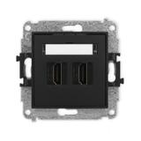 ICON Mechanizm gniazda podwójnego HDMI 2.0 czarny mat
