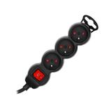 Przedłużacz potrójny listwa z wyłącznikiem płaska wtyczka kabel 1,4m 2300 W ES-9/B/1,4 ORNO