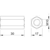 MUFA DYSTANSOWA M10X40