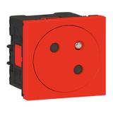 Mosaic Gn 2P+Z Podłączenie Przez Zaciski Automatyczne-2 Moduły Czerwone 16A-250V 077118L LEGRAND