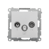 Simon 55 Gniazdo antenowe R-TV-SAT końcowe/zakończeniowe 1x Wejście: 5 MHz÷2,4 GHz Aluminium mat