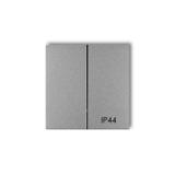 Klawisze podwójne do łączników IP44 ICON, MINI (komplet dwóch klawiszy), srebrny metalik 7MKLH-2 KARLIK