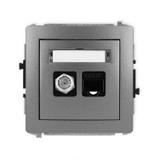 DECO Mechanizm gniazda antenowego poj. typu F (SAT) + gniazda komp. poj. 1xRJ45, kat. 5e, 8-stykowy