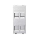 Simon Connect Płytka CIMA 4x RJ z osłonami uniwersalna aluminium S76C/8 KONTAKT