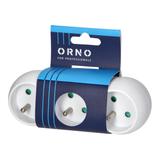 Rozgałęźnik bałwanek 3x2P+Z wtyczka centralna biały OR-AE-13251 ORNO