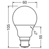 Lampa LED BASE Classic A60 8,5W/827 230V plastik B22D FS4 OSRAM
