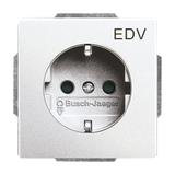 FUTURE Gniazdo SCHUKO Z nadrukiem „EDV” Z szybkozłączami Z uziemieniem, 2P+E Z przesłonami aluminiow 2CKA002013A5273 ABB