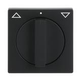 FUTURE Pokrywa z pokrętłem i nadrukiem Do wyłącznika/przycisku żaluzjowego czarny matowy