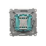 Simon Basic Łącznik dwubiegunowy z podświetleniem LED 10A 250V szybkozłączka srebrny mat BMW2L.01/43 KONTAKT
