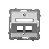 SONATA Obudowa gniazda podwójnego typu Keystone skośna - kolor srebro mat