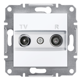 Asfora, gniazdo RTV końcowe 1dB, bez ramki, biały