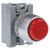 PRZYCISK WYSTAJĄCY CZERWONY 2 ZWIER 2ROZ PIERŚCIEŃ NIKLOWANY