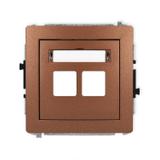 DECO Mechanizm gniazda multimedialnego podwójnego bez modułu (standard Keystone) brązowy metalik