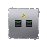 Simon Basic Gniazdo światłowodowe / optyczne podwójne SC/APC stal inox