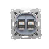 Simon 55 Gniazdo telefoniczne podwójne RJ12 Grafitowy mat