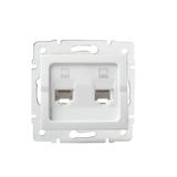 LOGI Gniazdo komputerowe podwójne niezależne (2x RJ45Cat 5e Jack) Biały 021410002 25110 KANLUX
