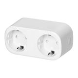 Rozgałęźnik bezprzewodowy podwójny Tuya Smart Wi-Fi, Schuko, biały
