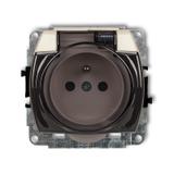 TREND Mechanizm gniazda bryzgoszczelnego z uziemieniem 2P+Z (klapka dymna, przesłony torów prądowych