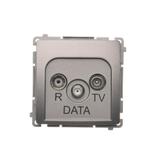 Simon Basic Gniazdo antenowe R-TV-DATA . 1x wejście: 5–862 MHz stal inox BMAD.01/21 KONTAKT
