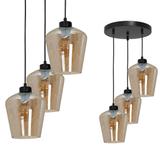 Milagro lampa wisząca Santiago Amber 3xE27 czarna MLP6613